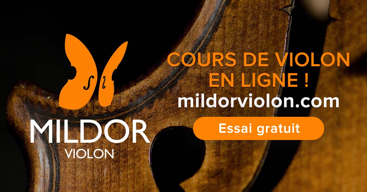 Cours de violon en ligne Mildor Violon Publication Facebook